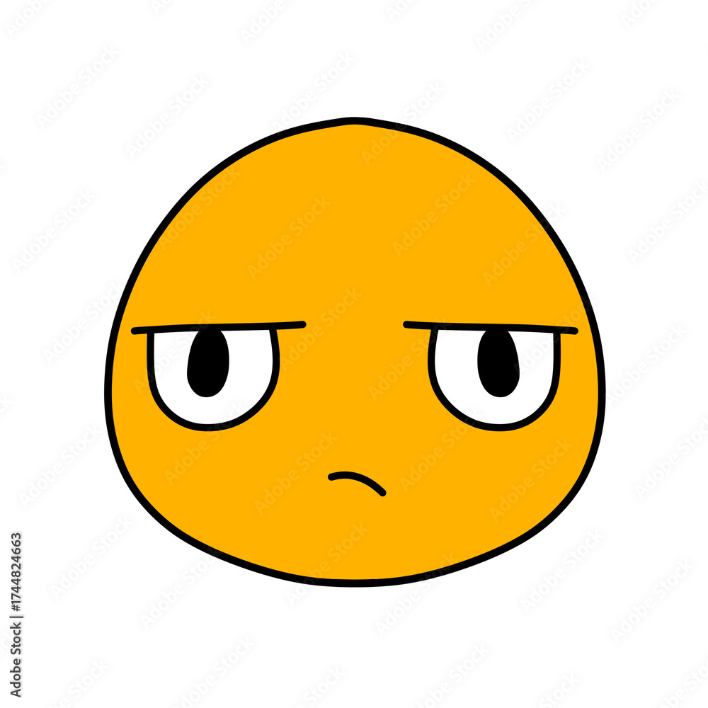 Fototapeta premium Cute emoji emoticon emotion face icon hand draw