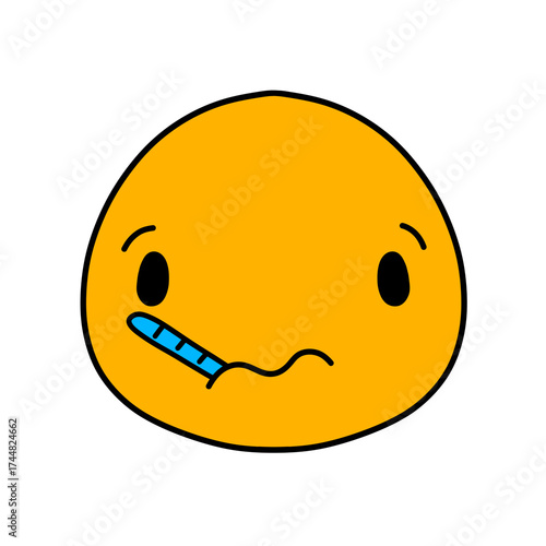 Cute emoji emoticon emotion face icon hand draw
