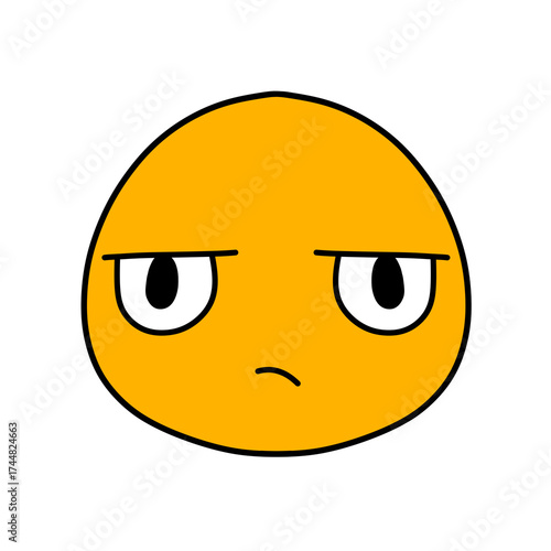 Cute emoji emoticon emotion face icon hand draw