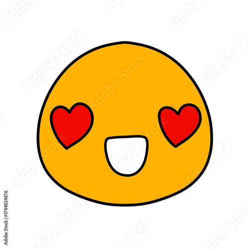 Cute emoji emoticon emotion face icon hand draw