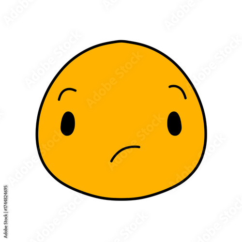 Cute emoji emoticon emotion face icon hand draw