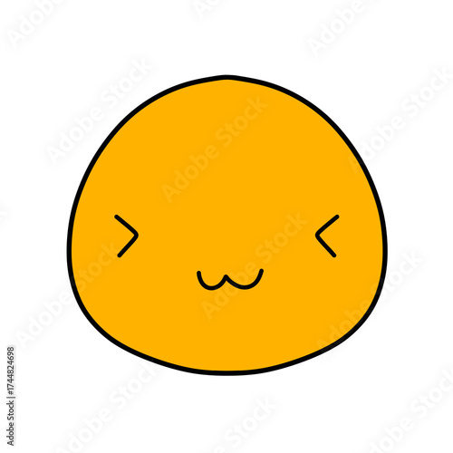 Cute emoji emoticon emotion face icon hand draw