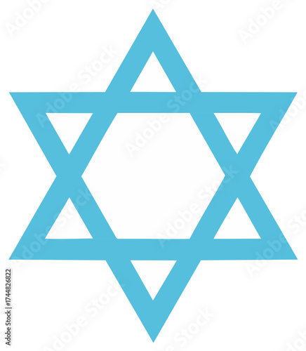 Geometric Blue Star of David Symbol Modern Design