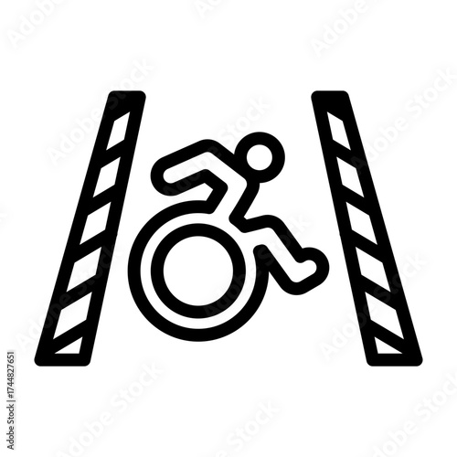 Accessible Parking Vector Line Icon Design