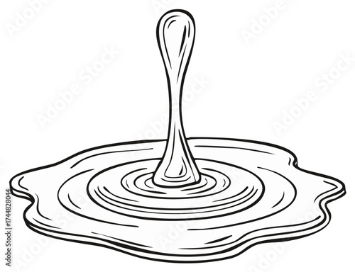 Liquid Splashing Into Water in a Simple Illustration