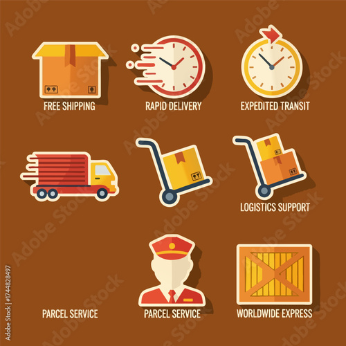 Delivery and Logistics Service Icons.