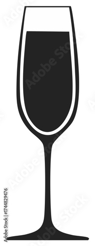 Wallpaper Mural Champagne Flute Glass Graphic Icon Drink Silhouette Elegant Celebration Symbol Torontodigital.ca