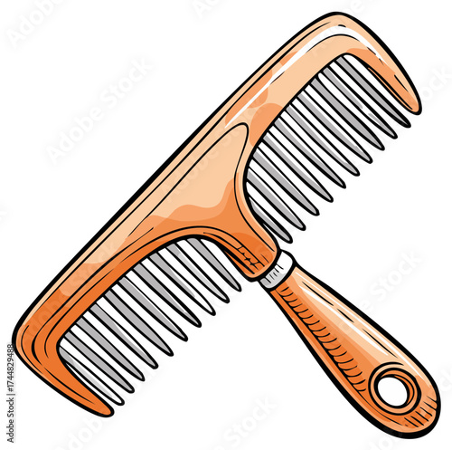 Orange Two Sided Comb for Hair Styling and Grooming