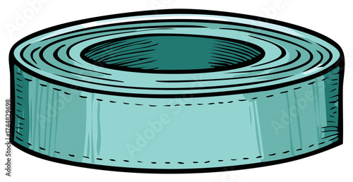 Teal blue seam binding ribbon spool, sewing tape, crafts material