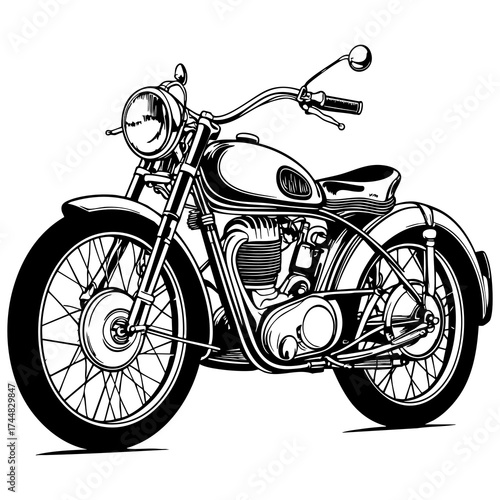 Retro Motorcycle Illustration