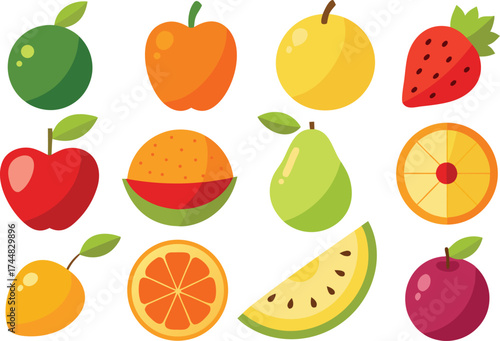 Vibrant vector illustration of an ultimate fruit collection scalable eps graphics for design