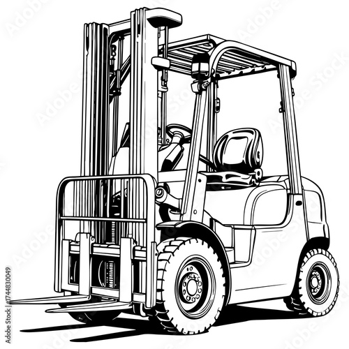 Forklift side view
