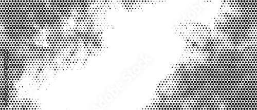 Abstract dotted background. Halftone effect vector illustration. Star shape with black and white color combination.