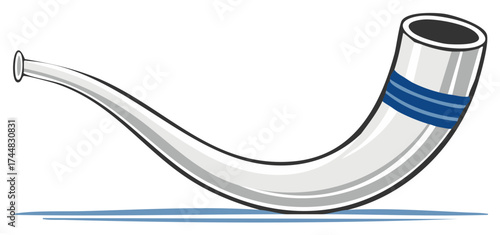 Shofar Horn Graphic Representation for Jewish Observances and Celebrations