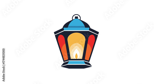 Elegant Ramadan Lantern with Warm Candlelight Glow.