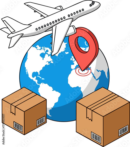 Global Shipping and Delivery Concept.