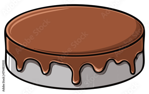 Chocolate Cake with Drip Icing Sweet Dessert Confectionery Pastry Treat