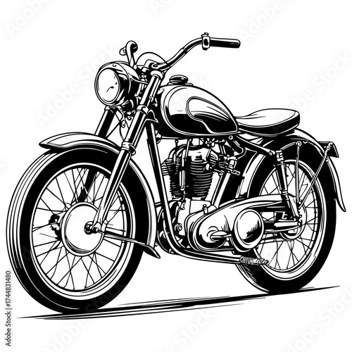 Classic motorcycle coloring page