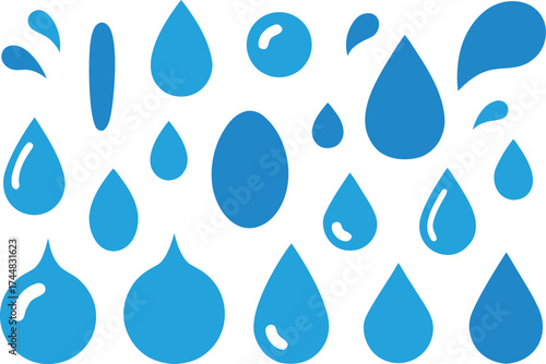 Dynamic water droplet and splash vector pack 100 variations eps