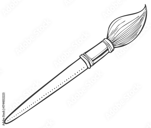 Hand drawn art brush illustration, artist tool, artistic instrument design