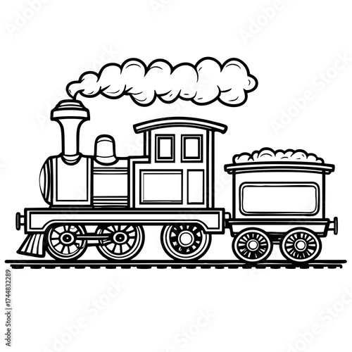 Steam train coloring page