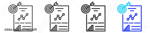 Target Audience icon set in creative outline style with multiple thickness variations perfect for business branding event design and modern event marketing visuals