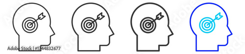 Target Audience icon set in creative outline style with multiple thickness variations perfect for business branding event design and modern event marketing visuals