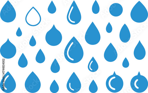 Water droplet and splash vector pack 100 variations scalable illustration eps icon