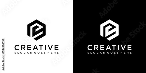 PS or SP initial letter logo design vector