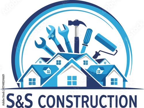 SS Construction Logo Design.