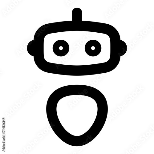retro robot vector illustration