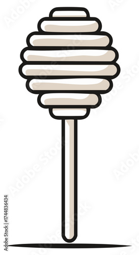 Stylized illustration of a honey dipper with layered rings
