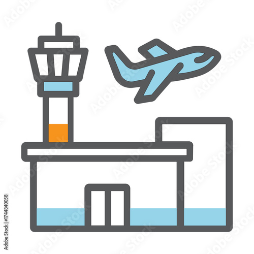 vector illustration of a Airport Terminal Icon