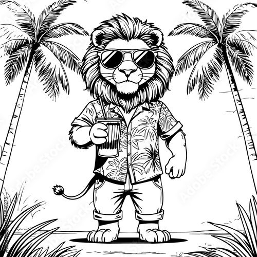 Summer Lion with Drink