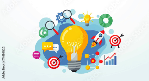 Bright Idea Lightbulb Innovation Concept.