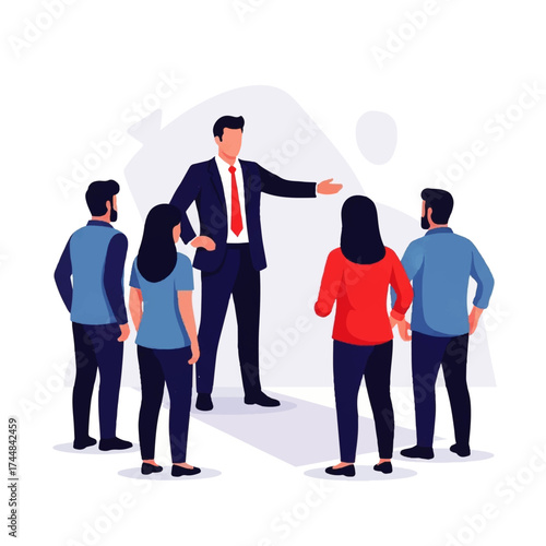 Business Leader Explaining Strategy to Team.