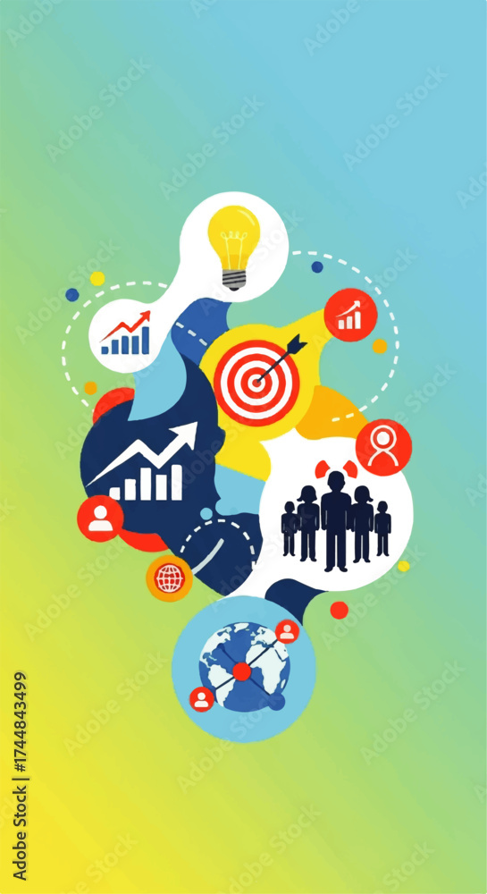 Fototapeta premium Business Strategy and Teamwork Concept Illustration.