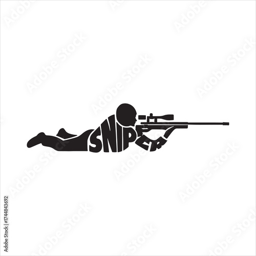 hand drawn vector illustration of an Sniper