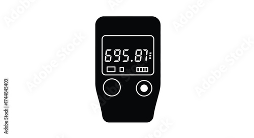 A sleek black fitness tracker displays a numerical reading on its screen