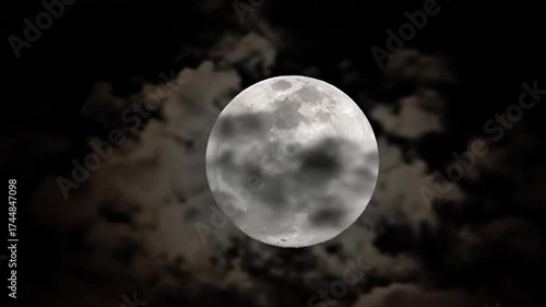 Full Moon Timelapse with Moving Clouds – Cinematic Night Sky Motion
