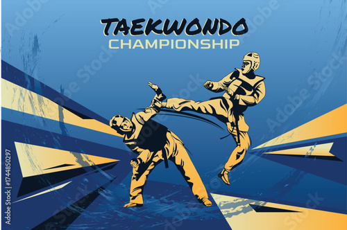 taekwondo championship poster illustration