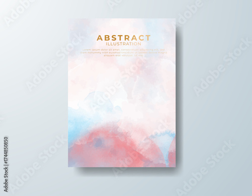 Cards with watercolor background. Design for your cover, date, postcard, banner, logo.