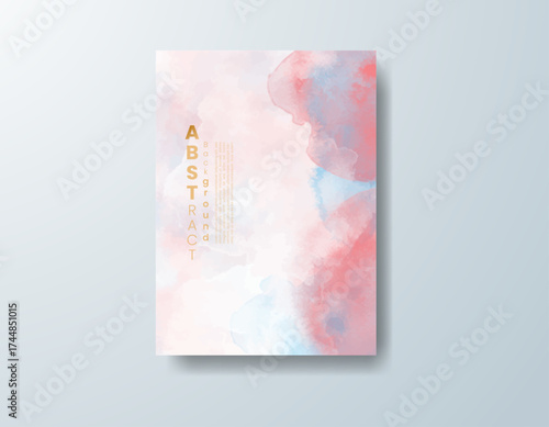 Cards with watercolor background. Design for your cover, date, postcard, banner, logo.