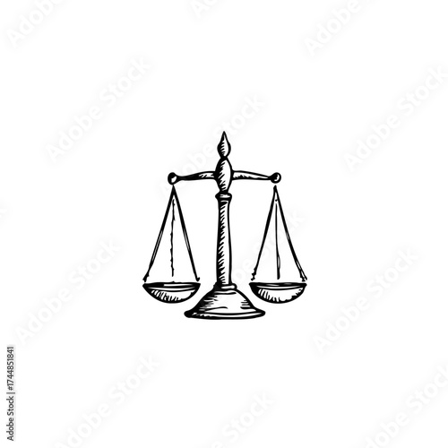 Symbolic representation of legal equilibrium a sketch of balance measuring justice and fairness on