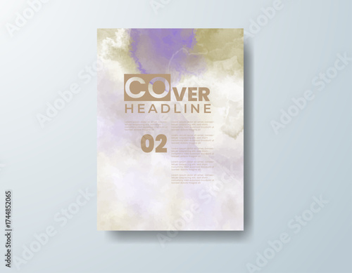 Cards with watercolor background. Design for your cover, date, postcard, banner, logo.