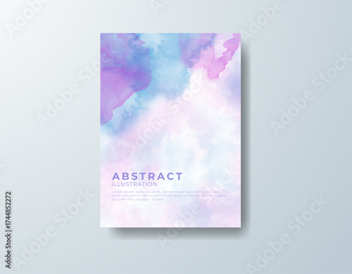 Cards with watercolor background. Design for your cover, date, postcard, banner, logo.