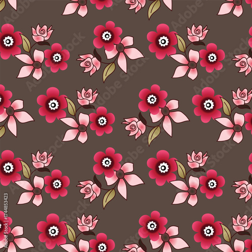 allover pattern design textile vector file flower design