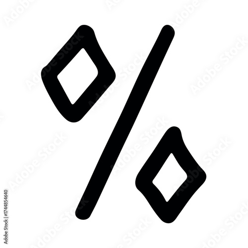 Hand drawn percentage symbol clipart Percent doodle Discount voucher sign Income tax Single element for design