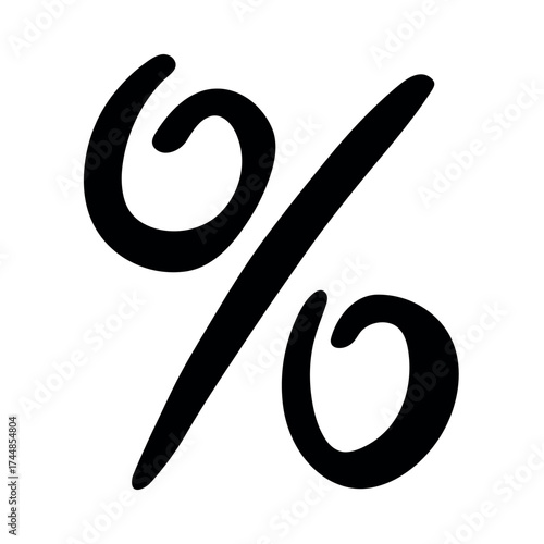 Hand drawn percentage symbol clipart Percent doodle Discount voucher sign Income tax Single element for design