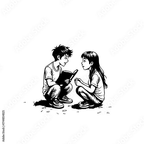 Young readers sharing stories and joy in outdoor adventures bringing narratives to life in the